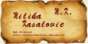 Milika Kasalović vizit kartica